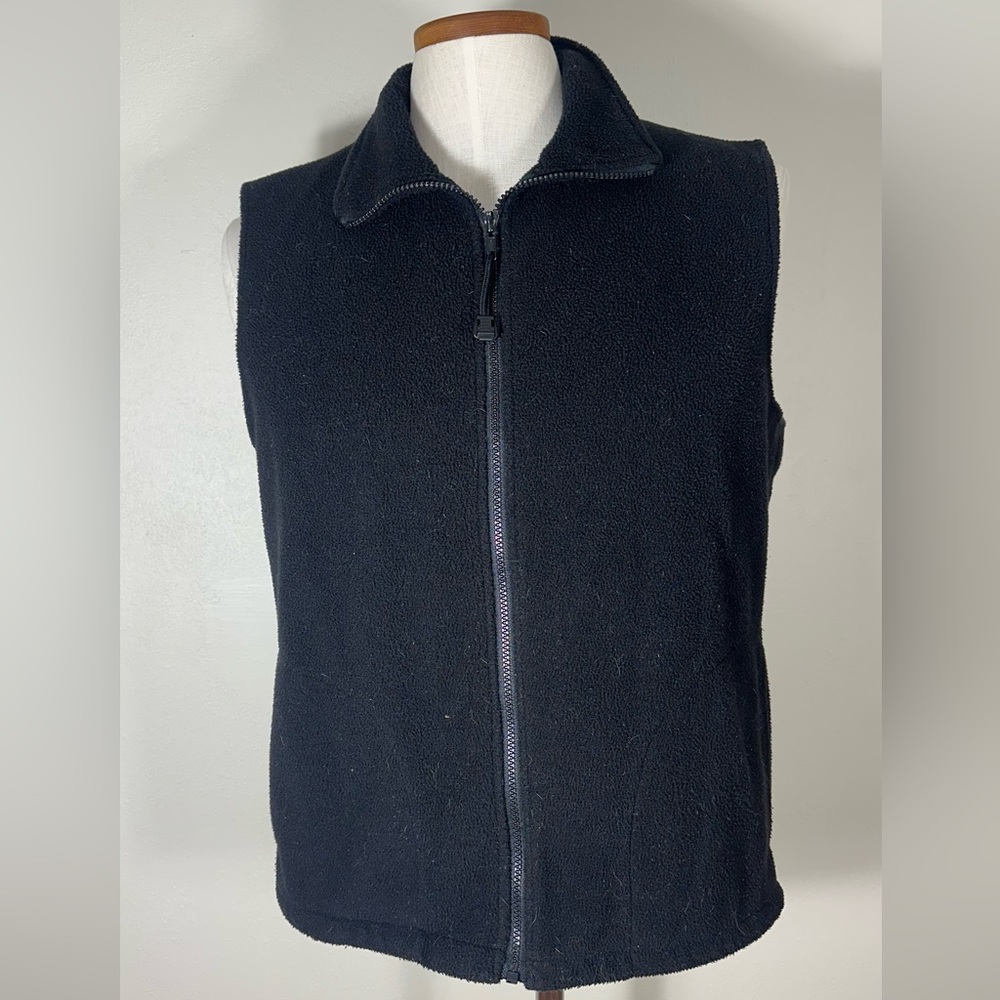Chuck Roast Large Black Fleece Vest Mens Sleeveless Dover Saddlery Mens